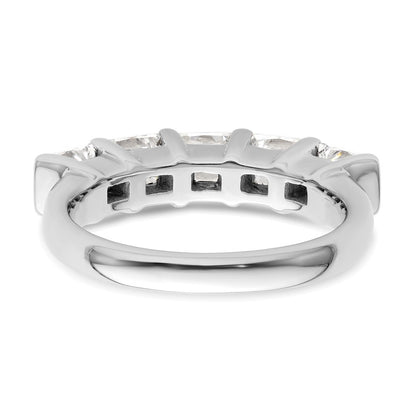14K White Gold 5-Stone Half-Bezel (Holds 5-3.8mm Princess) Diamond Band Mounting
