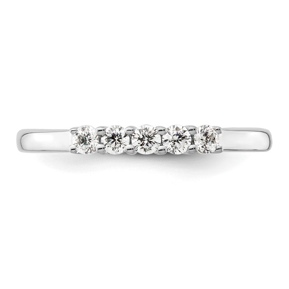 14K White Gold 5-Stone Prong-Set (Holds 5-2.3mm Round) Diamond Band Mounting