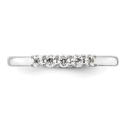 14K White Gold 5-Stone Prong-Set (Holds 5-2.3mm Round) Diamond Band Mounting