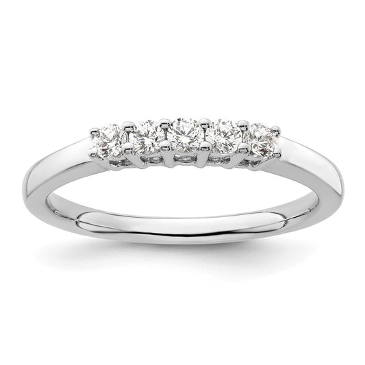 14K White Gold 5-Stone Prong-Set (Holds 5-2.3mm Round) Diamond Band Mounting