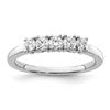 14K White Gold 5-Stone Prong-Set 1/2 carat Round Complete Diamond Band