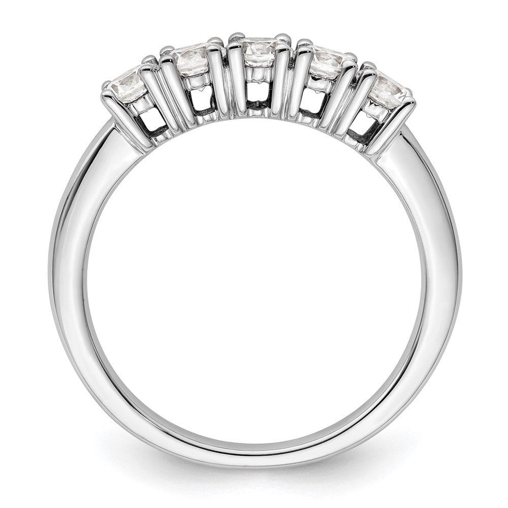 14K White Gold 5-Stone Prong-Set (Holds 5-3.4mm Round) Diamond Band Mounting