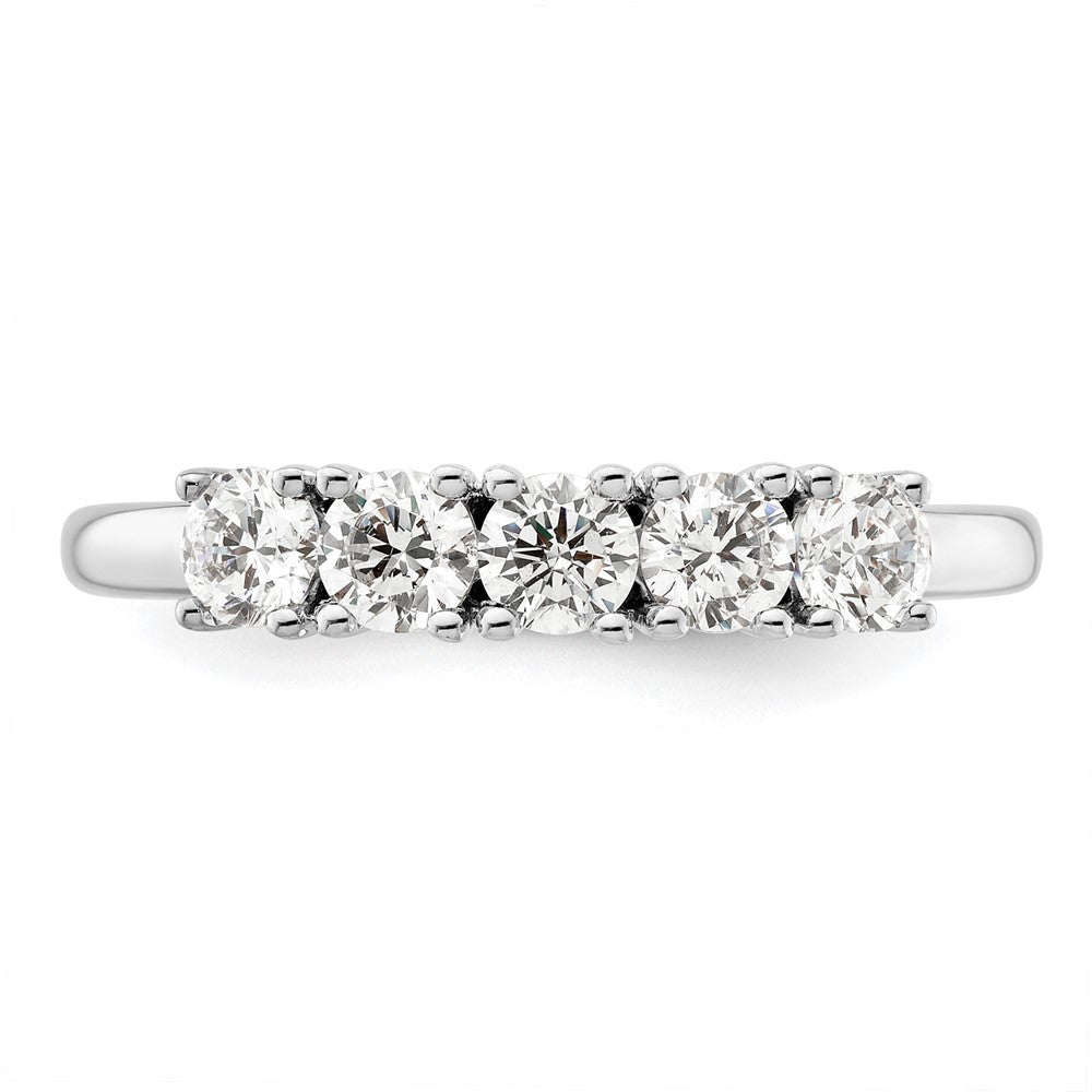 14K White Gold 5-Stone Prong-Set (Holds 5-3.4mm Round) Diamond Band Mounting