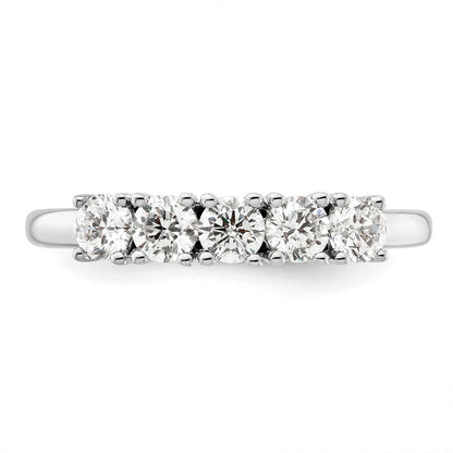 14K White Gold 5-Stone Prong-Set (Holds 5-3.4mm Round) Diamond Band Mounting