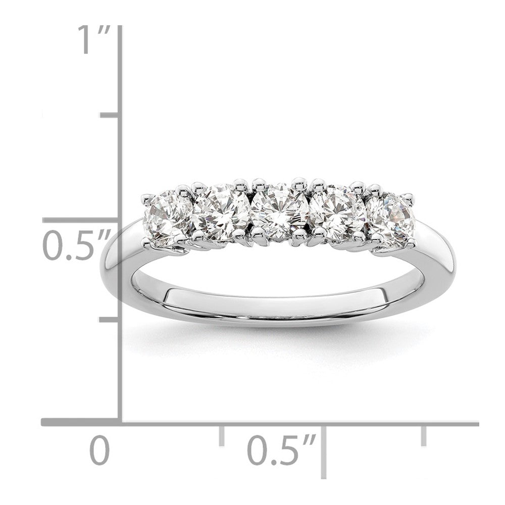 14K White Gold 5-Stone Prong-Set (Holds 5-3.4mm Round) Diamond Band Mounting