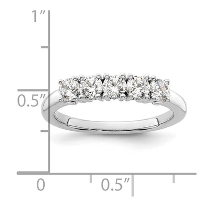 14K White Gold 5-Stone Prong-Set (Holds 5-3.4mm Round) Diamond Band Mounting