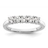 14K White Gold 5-Stone Prong-Set (Holds 5-3.4mm Round) Diamond Band Mounting
