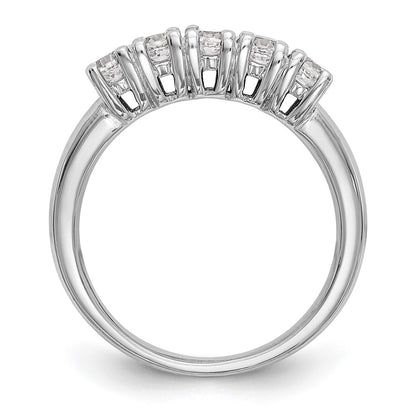 14K White Gold 5-Stone Prong-Set (Holds 5-3.8mm Round) Diamond Band Mounting