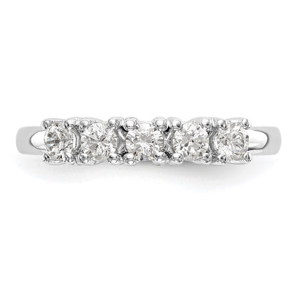 14K White Gold 5-Stone Prong-Set (Holds 5-3.8mm Round) Diamond Band Mounting