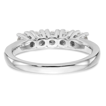 14K White Gold 5-Stone Prong-Set (Holds 5-3.8mm Round) Diamond Band Mounting