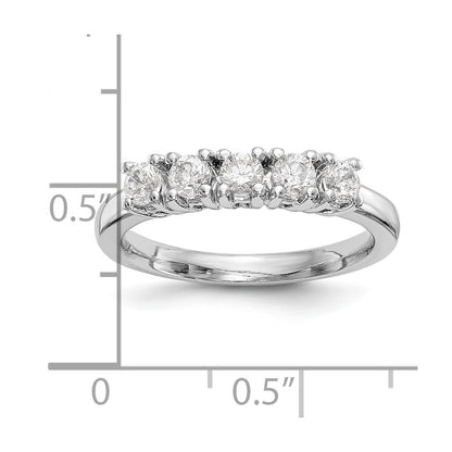 14K White Gold 5-Stone Prong-Set (Holds 5-3.8mm Round) Diamond Band Mounting