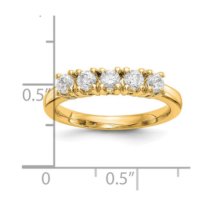 14K Yellow Gold 5-Stone Prong-Set (Holds 5-3.8mm Round) Diamond Band Mounting