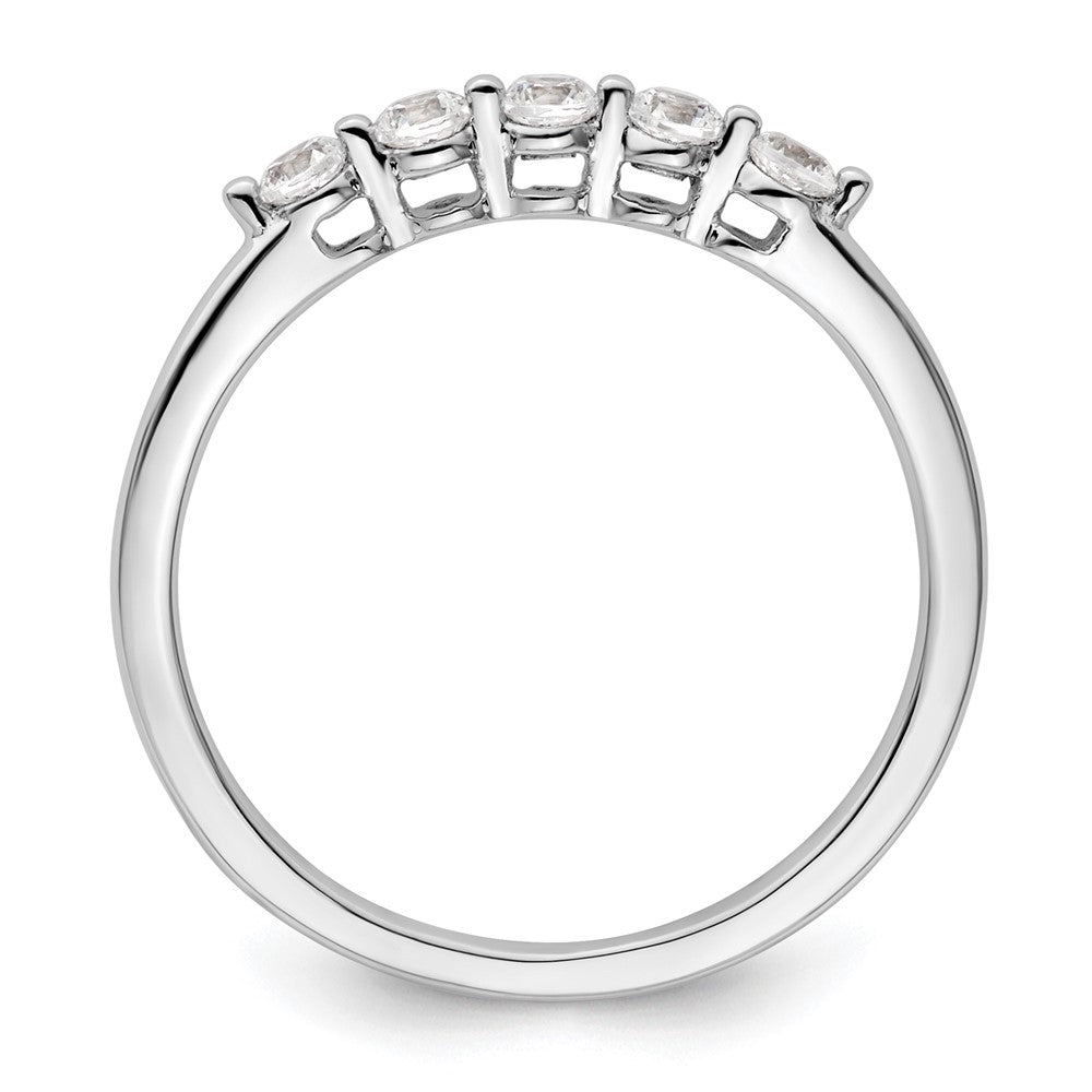 14K White Gold 5-Stone Shared Prong (Holds 5-2.3mm Round) Diamond Band Mounting