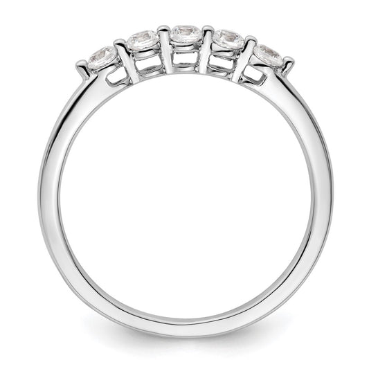 14K White Gold 5-Stone Shared Prong (Holds 5-2.3mm Round) Diamond Band Mounting