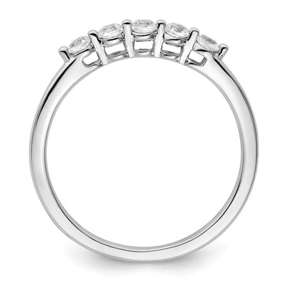 14K White Gold Lab Grown VS/SI+ G+ Dia 5-Stone Band