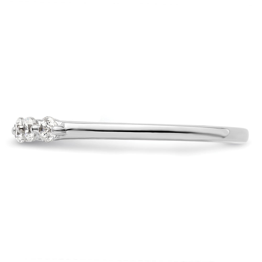 14K White Gold 5-Stone Shared Prong (Holds 5-2.3mm Round) Diamond Band Mounting