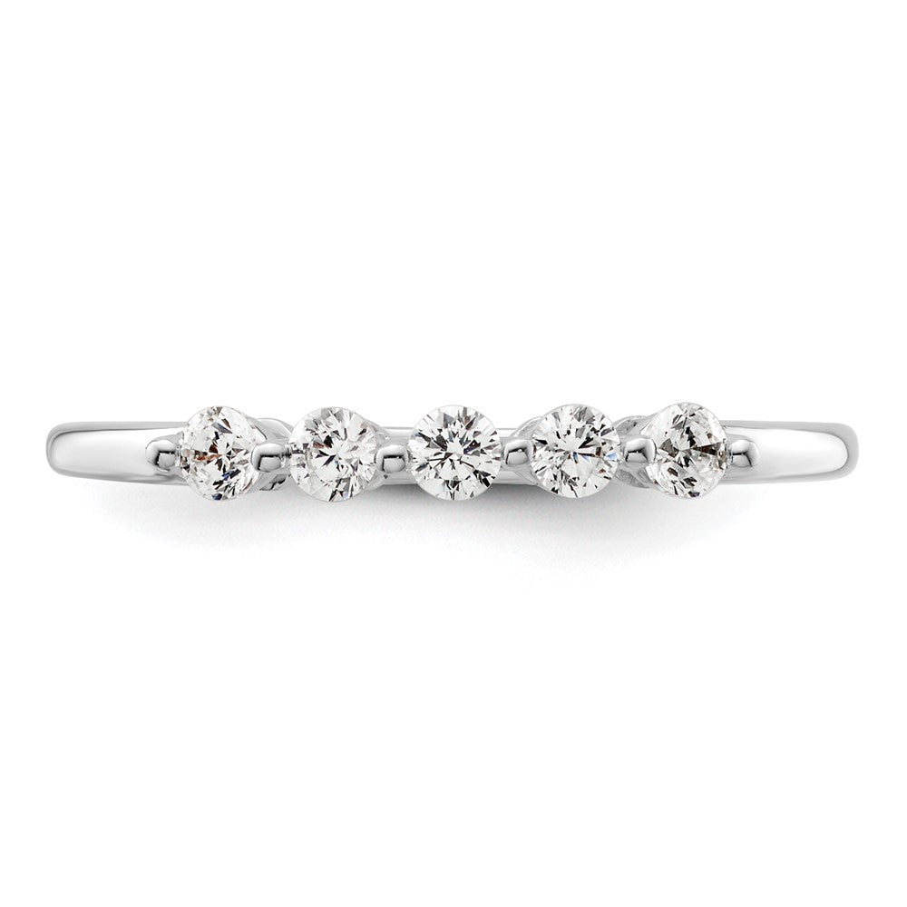 14K White Gold 5-Stone Shared Prong (Holds 5-2.3mm Round) Diamond Band Mounting
