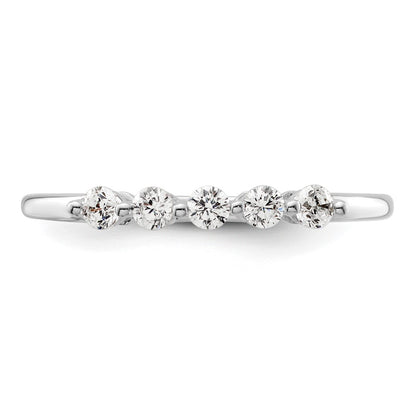 14K White Gold 5-Stone Shared Prong (Holds 5-2.3mm Round) Diamond Band Mounting