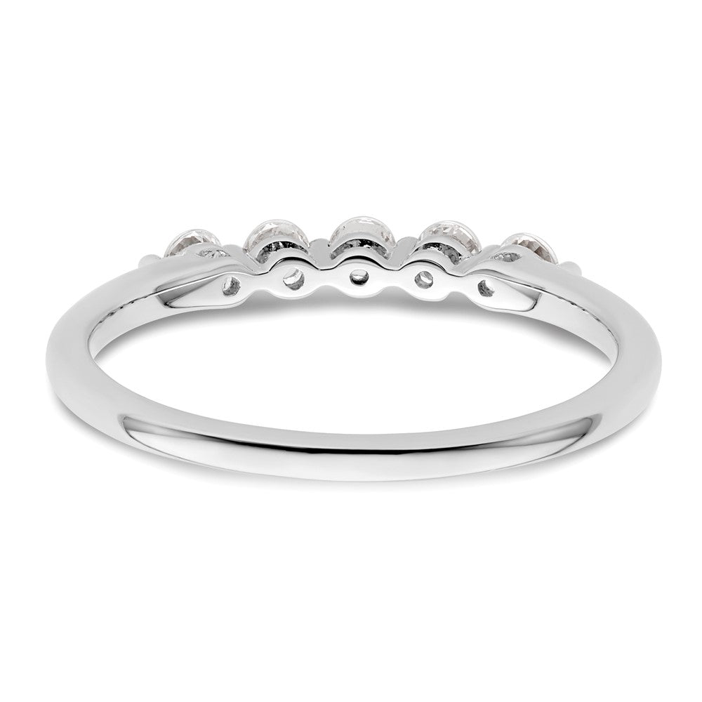 14K White Gold 5-Stone Shared Prong (Holds 5-2.3mm Round) Diamond Band Mounting