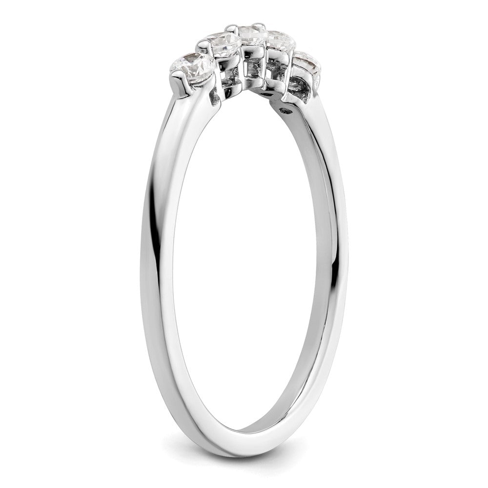 14K White Gold 5-Stone Shared Prong (Holds 5-2.3mm Round) Diamond Band Mounting
