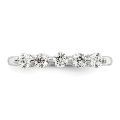 14K White Gold 5-Stone Shared Prong (Holds 5-2.9mm Round) Diamond Band Mounting