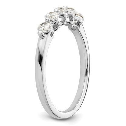 14K White Gold 5-Stone Shared Prong (Holds 5-2.9mm Round) Diamond Band Mounting