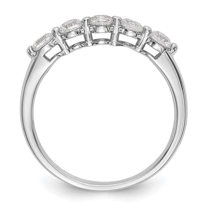 14K White Gold 5-Stone Shared Prong (Holds 5-3.3mm Round) Diamond Band Mounting