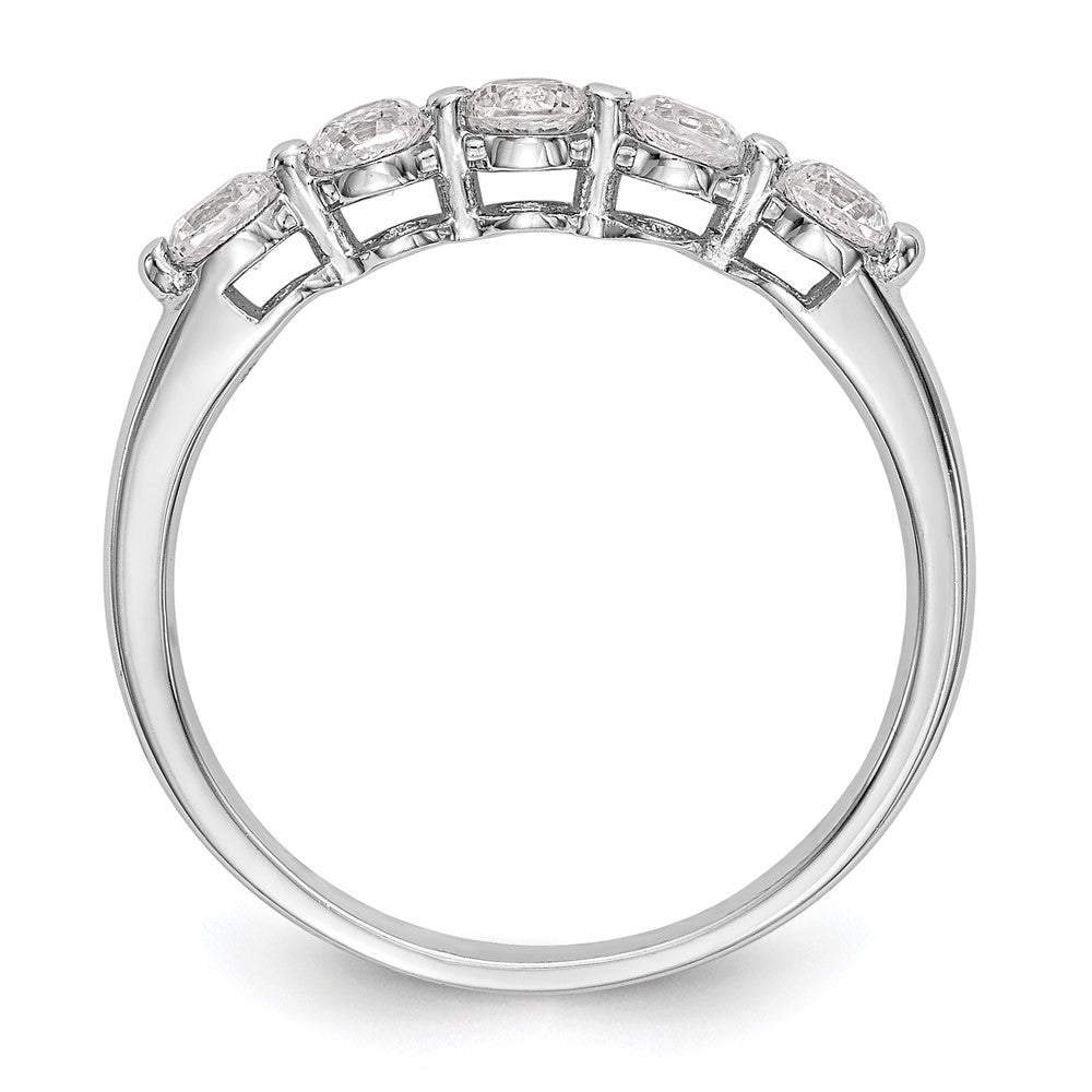 14K White Gold 5-Stone Shared Prong (Holds 5-3.3mm Round) Diamond Band Mounting