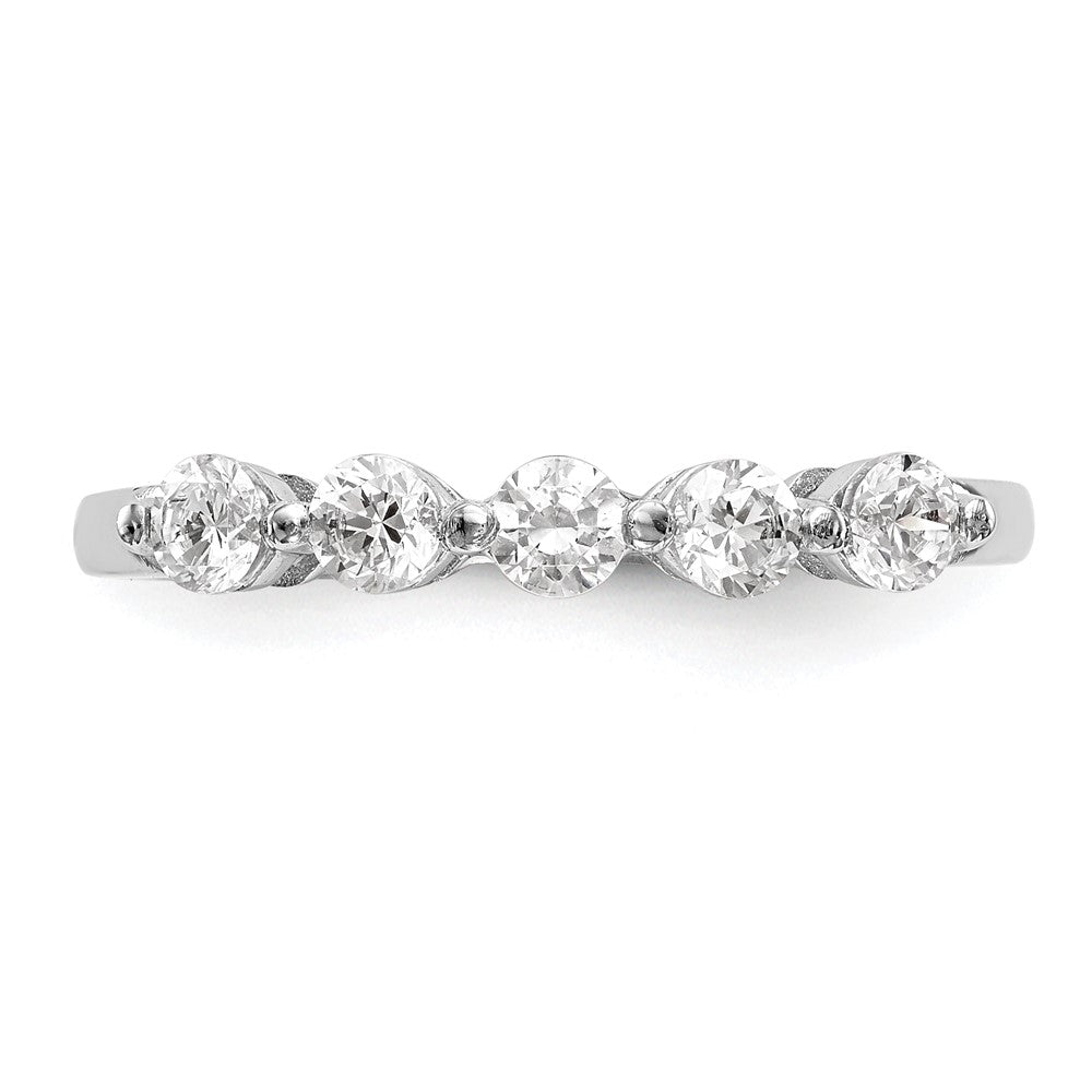 14K White Gold 5-Stone Shared Prong (Holds 5-3.3mm Round) Diamond Band Mounting
