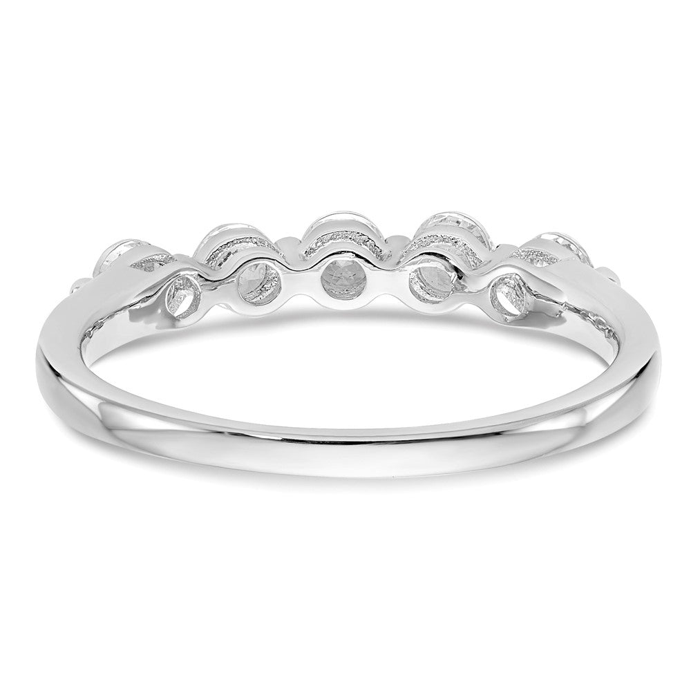 14K White Gold 5-Stone Shared Prong (Holds 5-3.3mm Round) Diamond Band Mounting