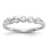 14K White Gold 5-Stone Shared Prong (Holds 5-3.3mm Round) Diamond Band Mounting