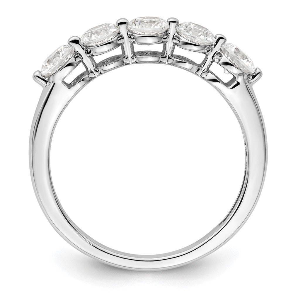 14K White Gold 5-Stone Shared Prong (Holds 5-3.8mm Round) Diamond Band Mounting