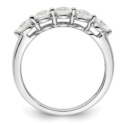 14K White Gold 5-Stone Shared Prong (Holds 5-3.8mm Round) Diamond Band Mounting
