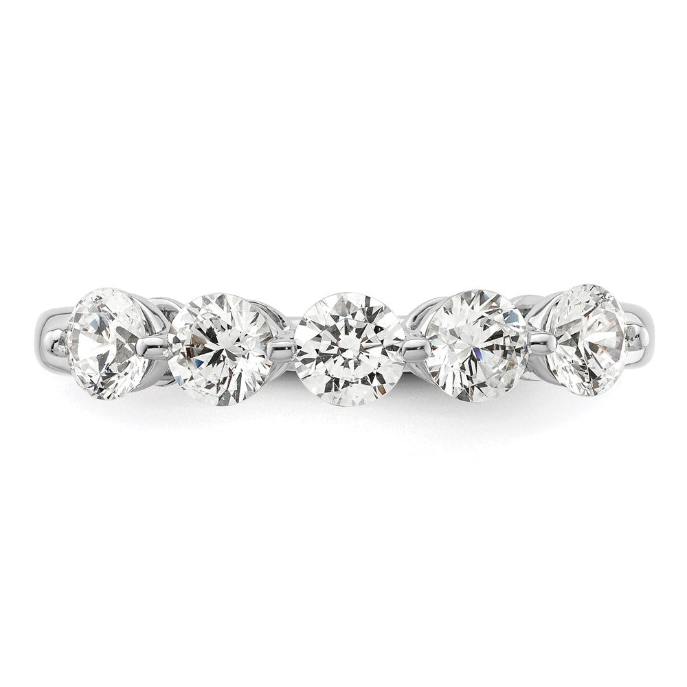 14K White Gold 5-Stone Shared Prong (Holds 5-3.8mm Round) Diamond Band Mounting