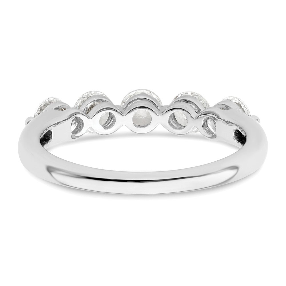 14K White Gold 5-Stone Shared Prong (Holds 5-3.8mm Round) Diamond Band Mounting