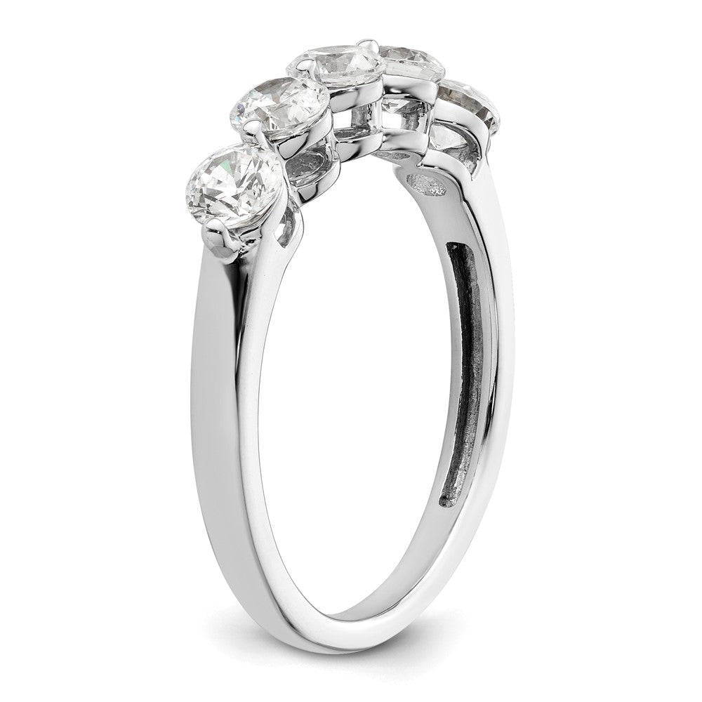 14K White Gold 5-Stone Shared Prong (Holds 5-3.8mm Round) Diamond Band Mounting