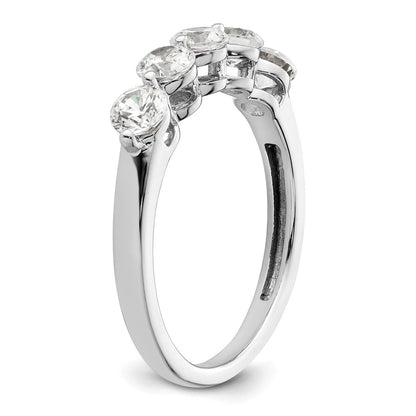 14K White Gold 5-Stone Shared Prong (Holds 5-3.8mm Round) Diamond Band Mounting