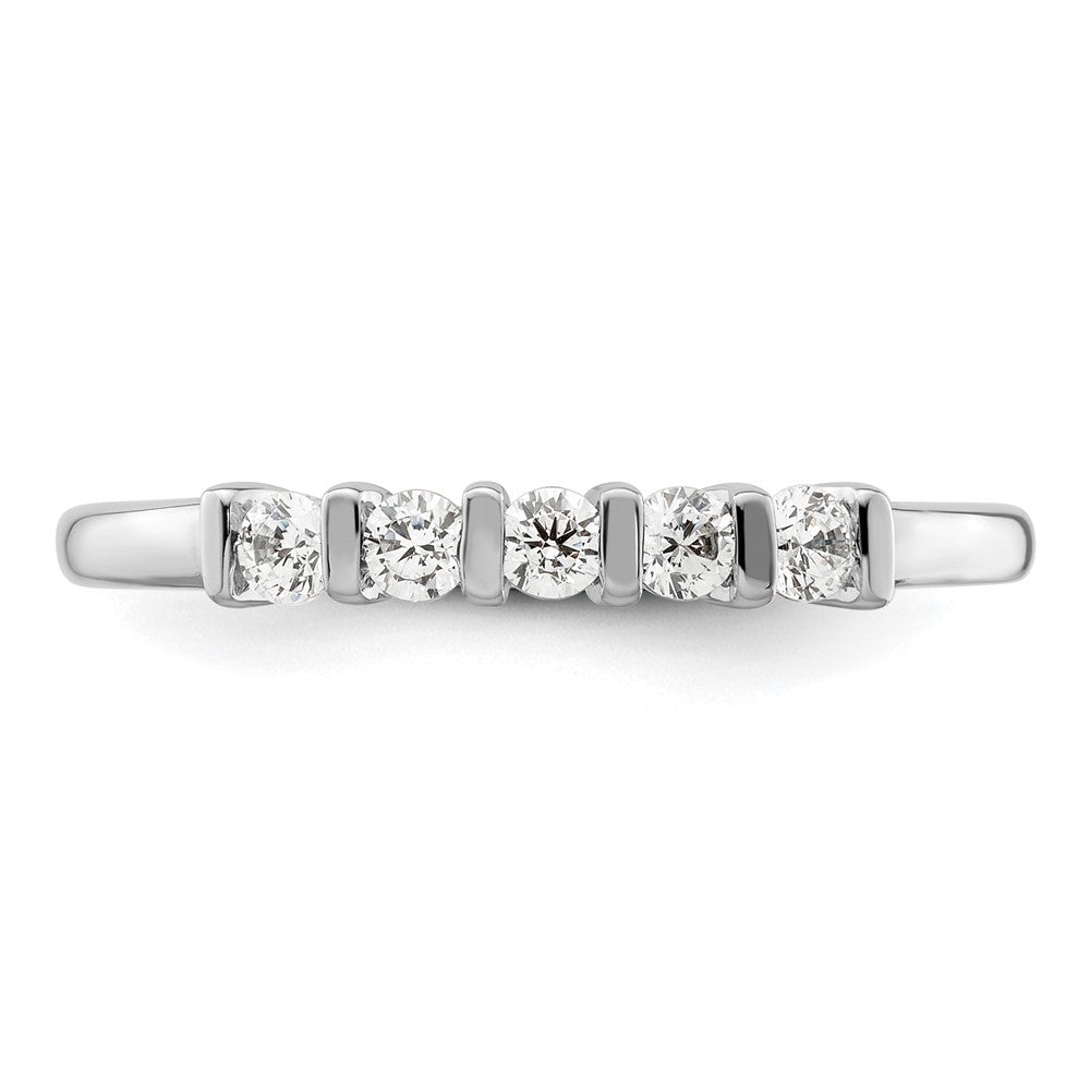 14K White Gold 5-Stone Half-Bezel (Holds 5-2.3mm Round) Diamond Band Mounting