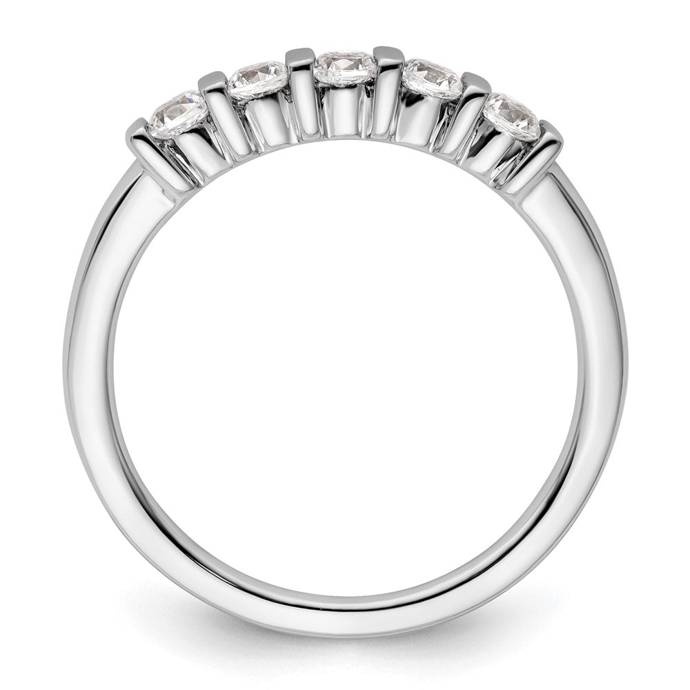 14K White Gold 5-Stone Half-Bezel 1/3 carat Round Complete Diamond Band