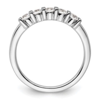 14K White Gold 5-Stone Half-Bezel 1/3 carat Round Complete Diamond Band