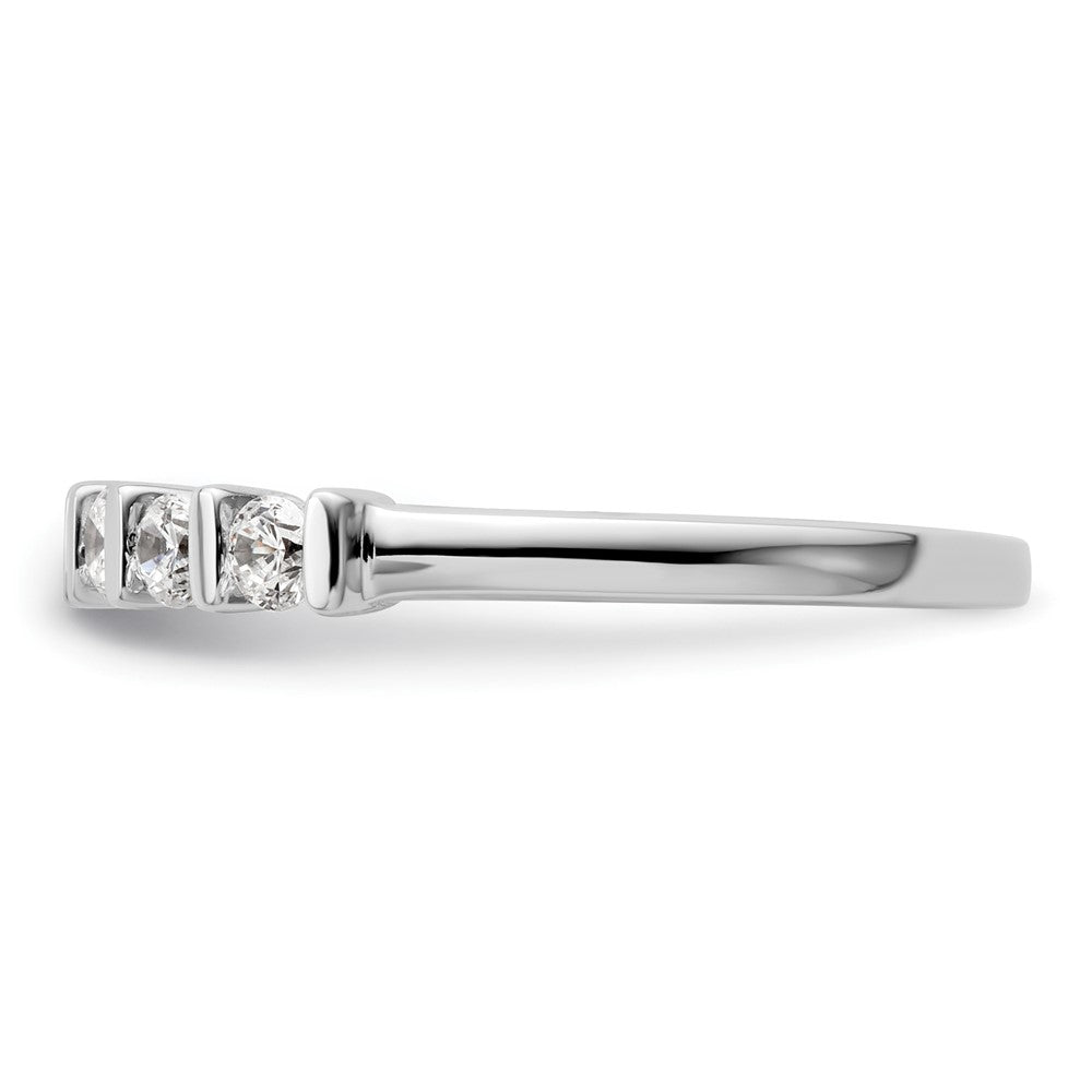 14K White Gold 5-Stone Half-Bezel 1/3 carat Round Complete Diamond Band