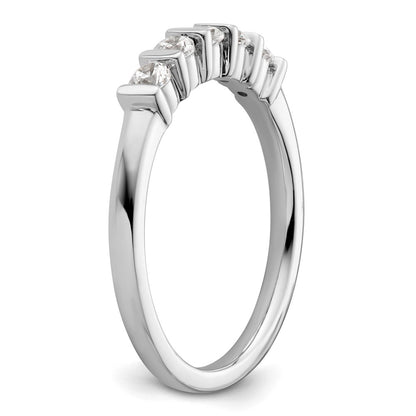 14K White Gold 5-Stone Half-Bezel 1/3 carat Round Complete Diamond Band