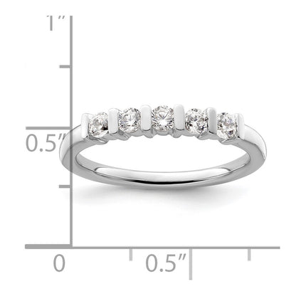 14K White Gold 5-Stone Half-Bezel (Holds 5-2.6mm Round) Diamond Band Mounting