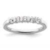 14K White Gold 5-Stone Half-Bezel 1/3 carat Round Complete Diamond Band