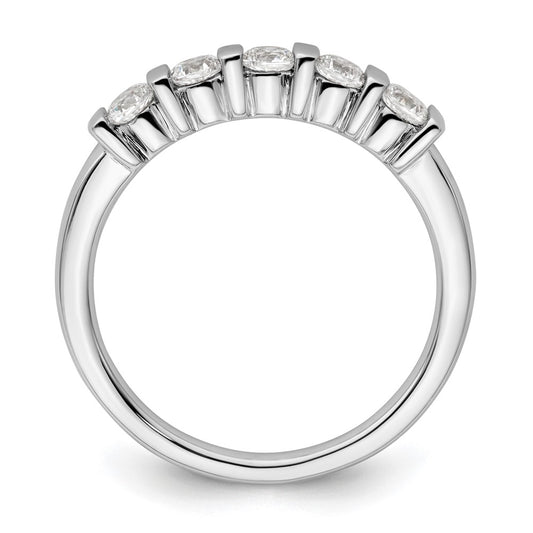 14K White Gold 5-Stone Half-Bezel (Holds 5-2.9mm Round) Diamond Band Mounting