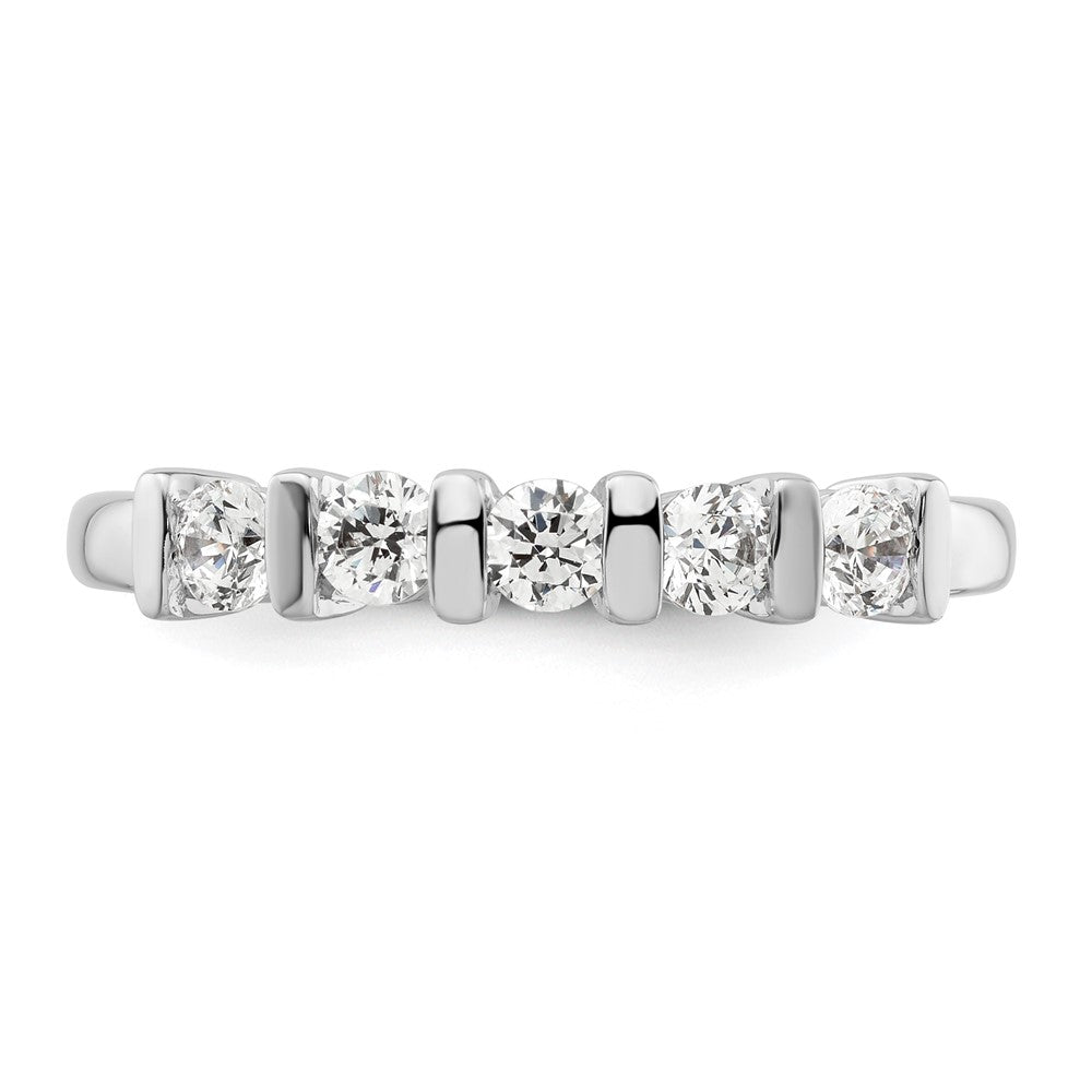 14K White Gold 5-Stone Half-Bezel (Holds 5-2.9mm Round) Diamond Band Mounting