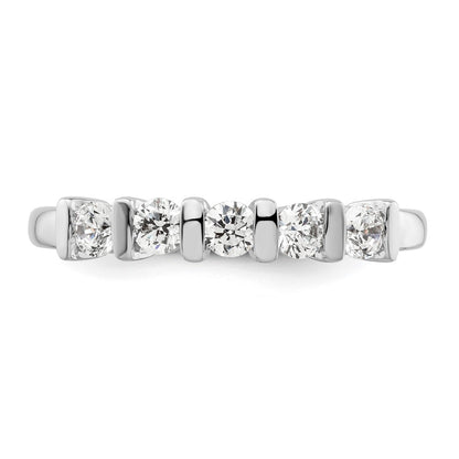 14K White Gold 5-Stone Half-Bezel (Holds 5-2.9mm Round) Diamond Band Mounting