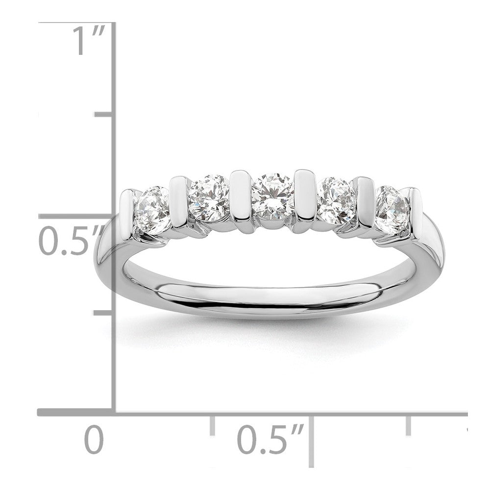 14K White Gold 5-Stone Half-Bezel (Holds 5-2.9mm Round) Diamond Band Mounting