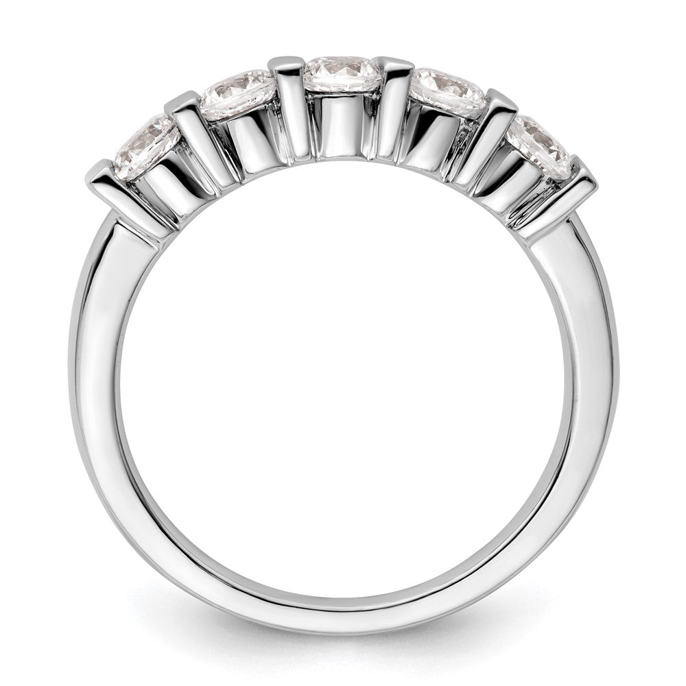14K White Gold 5-Stone Half-Bezel 3/4 carat Round Complete Diamond Band