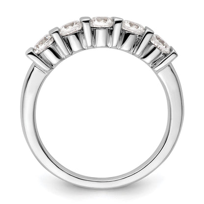 14K White Gold 5-Stone Half-Bezel 3/4 carat Round Complete Diamond Band